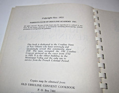 “Recipes and Reminiscences of New Orleans” cookbook, Ursuline Academy, 1971 (B3)