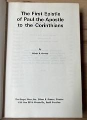 Oliver B Greene Commentary First Epistle Paul to the Corinthians Volume 1 Bible