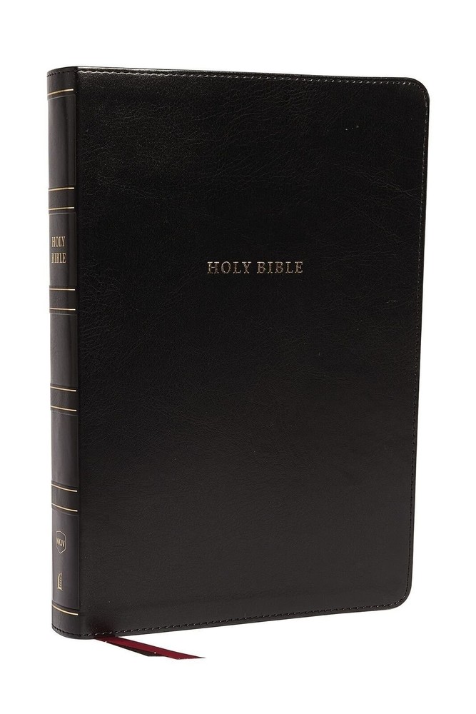 NKJV Holy Bible, Super Giant Print Reference Bible, Black Leathersoft, 43,000