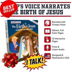 The Birth of Jesus Kids Talking Book w/ Trump Voice Nativity Gift Hardcover