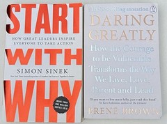 Lot of 2 Self Help Books Simon Sinek Start with Why & Brene Brown Daring Greatly