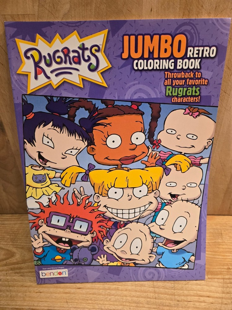 Bendon – Rugrats Jumbo Retro Coloring Book | 80 Pages of Nostalgic Fun-Free Ship