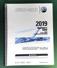 2019 Can-Am Outlander 1000R Owner’s Manual: 220 Pages & Protective Covers!