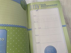 NIV Baby Keepsake Bible 2011 Blue Leather-Soft