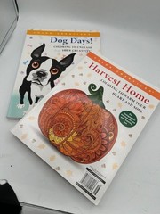 Set of 2 Adult Coloring Books Color Creatives Dog Days! & Harvest Home 124 Pages