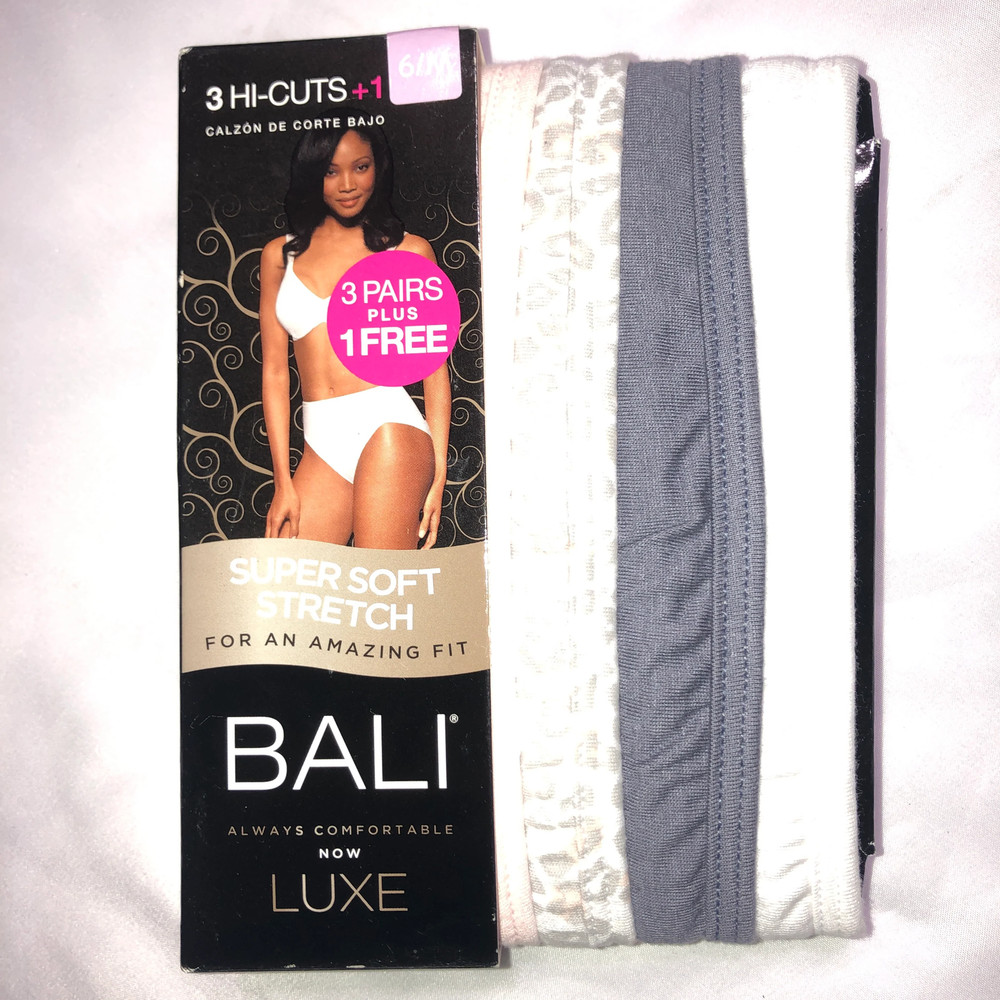 Bali 3+1 Bonus Pack Comfort Luxe Hicut Panties Assorted Sz 6 (K883B6)
