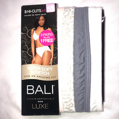 Bali 3+1 Bonus Pack Comfort Luxe Hicut Panties Assorted Sz 6 (K883B6)