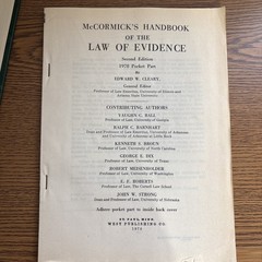 McCormick on Evidence Hardcover Edward Cleary 1972 Edition With Updated Revision
