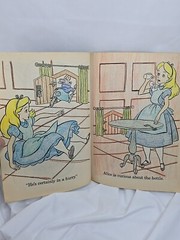 Alice In Wonderland Coloring Book Walt Disney Has Pages Colored In Vintage