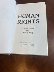 Human Rights Hardcover Book 1989 Samuel Totten & Milton Kleg Enslow Publishers