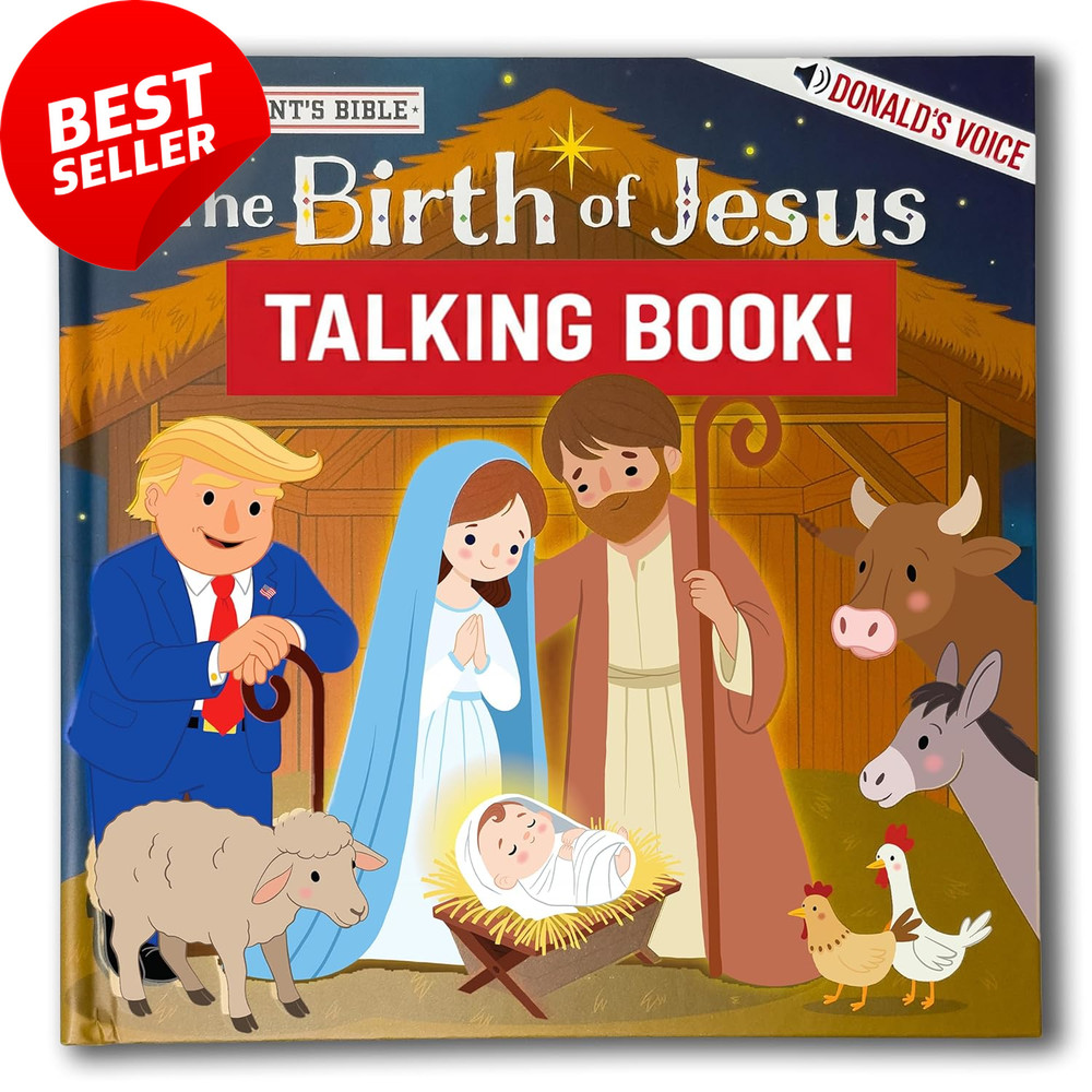 The Birth of Jesus Kids Talking Book w/ Trump Voice Nativity Gift Hardcover