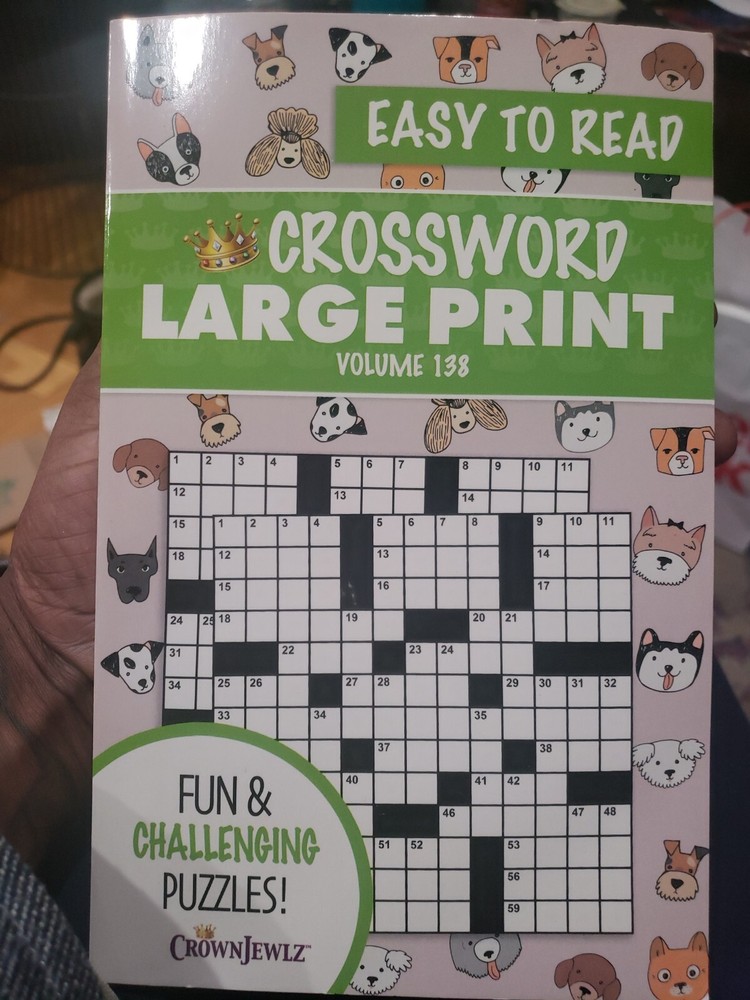 CrownJewlz CROSSWORD Large Print VOLUME 138 EASY-TO-READ PUZZLE FUN 100 PAGES
