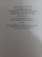 Robert Harris, Fatherland, 1st edition 1992, By BCA And Hutchinson First