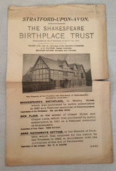 1910 CATALOGUE OF SHAKESPEARE BIRTHPLACE,Art,History, BIRTHPLACE Pamphlet/Ticket