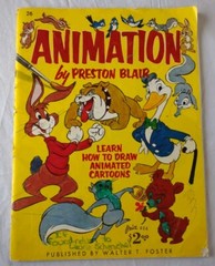 ANIMATION by PRESTON BLAIR Art Instruction Book in WALTER FOSTER Series, c.1950s