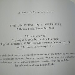 “The Universe In A Nutshell”-Stephen Hawking, Bantam 1st Ed./Print 2001 HC DJ VG