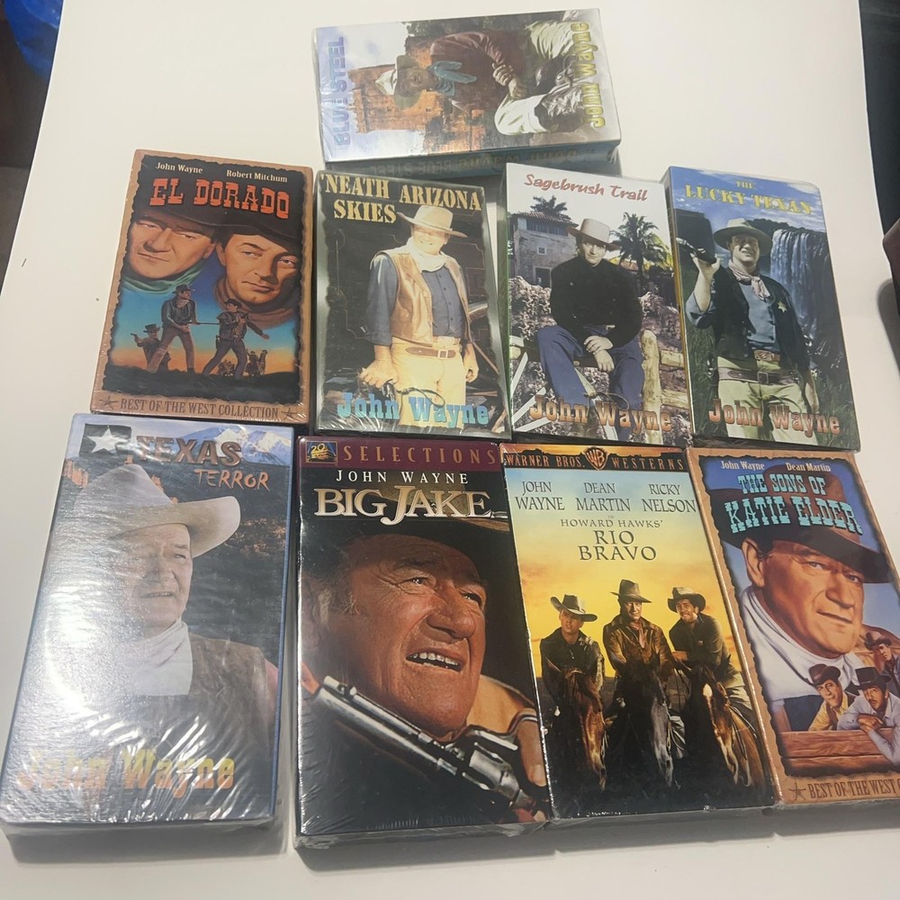 Vintage John Wayne VHS Lot Of 9 sealed El Dorado Rio Bravo Big Jake Sagebrush