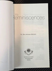 My Reminiscences by N. Balarama Reddy Sri Ramanasramam Spiritual Memoir