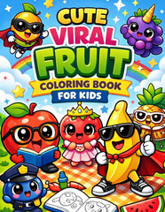 Fruit Coloring Book Kids Cute Fun 26 Pages Easy Ages 4-8
