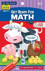 School Zone Get Ready for Math Workbook: 48 Pages, Kindergarten, 1st Grade, Numb