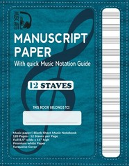 Manuscript Paper | Blank sheet Music Notebook | 120 Pages 12 Staves per Page…