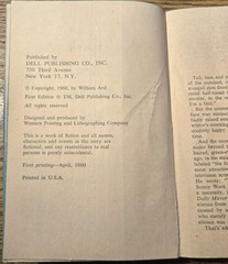 WHEN SHE WAS BAD, William Ard, 1960 1st Edition, Dell Publishing, 192 pages