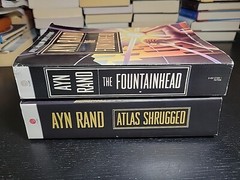 Lot of 2 Ayn Rand THE FOUNTAINHEAD & ATLAS SHRUGGED Plume Books Leonard Peikoff