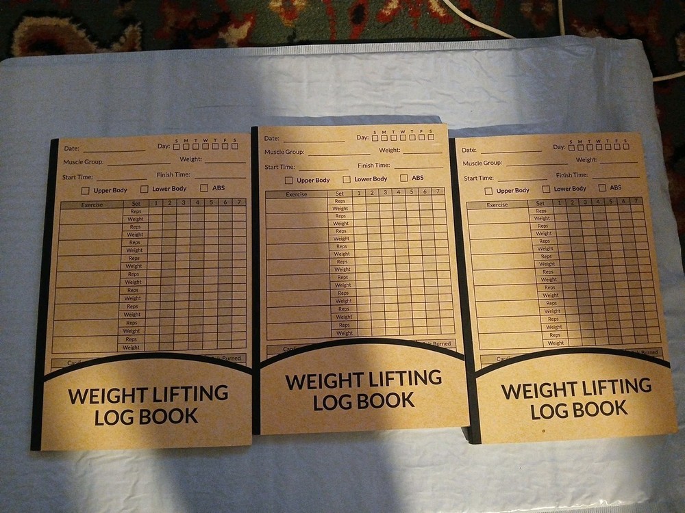Count 3 Weight Lifting Log Books Workout Tracker for Fitness Progress / B1