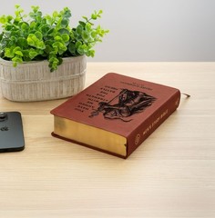 Personalized Bible for Men, ESV Study Bible, Engraved Name, Knight Warrior Gift