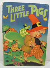 Lot of 4 VTG Books for Crafting~Decor~Wall Art~Wizard of Oz~Bluebeard~Three Pigs