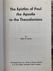 The Epistles of Paul to the Thessalonians by Oliver B Greene (1964 HC)
