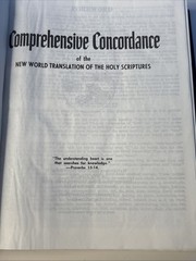 Comprehensive Concordance Of The New World Translation Of The Holy Script., 1st