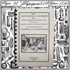 1780 The New Book Of Cookery Vintage Cook Book 97 Pages