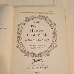 Alfred A. Knopf The Perfect Hostess Cook Book Mildred O. Knopf 1950 HC