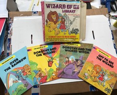 4 Wizard of Oz Books: Off To See The Wizard/Dorothy & Wicked Witch/Over Rainbow+