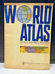 1962 Geographia World Atlas Newly Revised Edition 32 Pages Of Color Maps -MC1