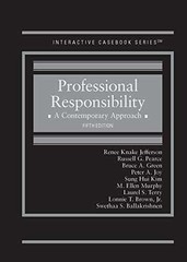 Professional Responsibility: – Hardcover, by Jefferson Renee; Pearce – Very Good